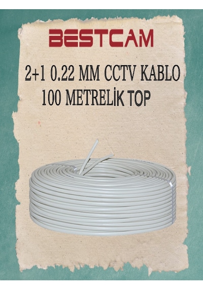 2+1 0,22 Mm Cctv Kablo 100 Metrelik Top