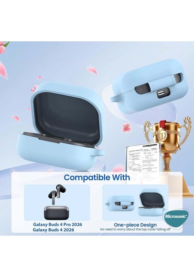 Samsung Galaxy Buds 4 Pro İçin Kılıf Askılı Mat Silikon Siyah Galaxy Buds 4 Pro İle Uyumlu Kılıf - Siyah