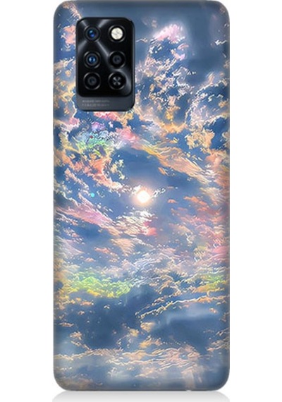 İnfinix Note 10 Pro Uyumlu Renkli Bulutlar Desenli Silikon Kılıf