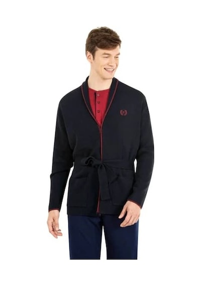 Pierre Cardin Erkek Çeyizlik Uzunkollu Pijama Ve Triko Sabahlık 3'lü Set Takım 0 Lacivert
