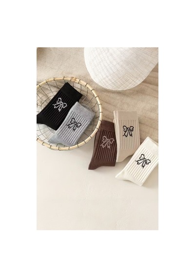 Hitit Socks Kadın 5 Çift Kalp Desenli Pamuklu Günlük Kullanıma Uygun Kolej Çorap Çok Renkli Asorti