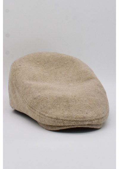 Külah Erkek Yün Flat Cap Kasket Peaky Blinders Şapka - Vizon