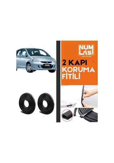 Honda Jazz 2001-2007 İki Kapı Koruma Fitili Siyah Renk Numlas-a Kalite-nm2865