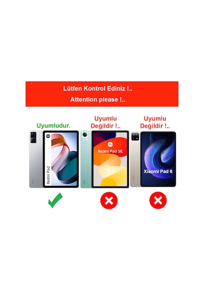 Redmi Pad 10.61 2022 Uyumlu Tablet Kılıfı Ekran Koruyucu Kalem  Set Kapaklı Standlı Kılıf Kapaklı Kılıf