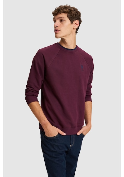 U.S. Polo Assn. Erkek Bordo Bisiklet Yaka Regular Fit Basic Sweatshirt 50329441-vr180 Dark Plum