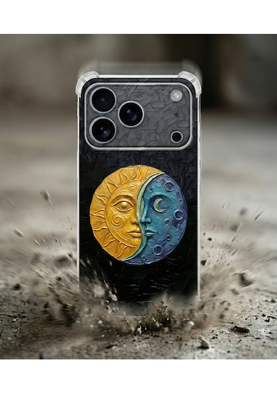 Printify Infinix Smart 8 İle Uyumlu Şeffaf Silikon Kılıf Uv Baskılı Esnek Tpu Kapak Güneş Ve Ay No3