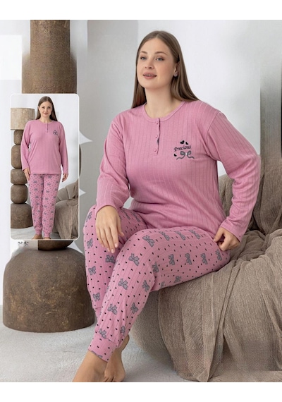 Boyraz Lindros Kadın Pamuk'lu Düğme Yaka Raporlu İnterlok Kışlık Battal Pijama Takımı 0255 - 1 Adet Pembe Boyraz Lindros Kadın Pamuk'lu Düğme Yaka Raporlu İnterlok Kışlık Battal Pijama Takımı 0255 - 1 Adet Pembe