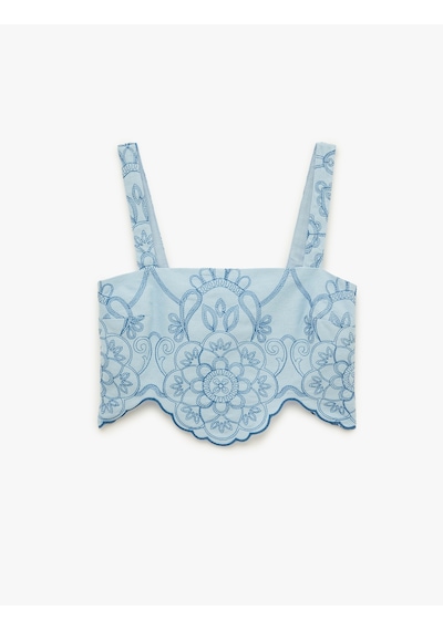 Koton Koton X Sibil Çetinkaya - Pamuklu Asimetrik Kesim Kare Yaka Askılı Nakışlı Brodeli Crop Büstiyer Mavi Desenli 6sak30082uw Koton Koton X Sibil Çetinkaya - Pamuklu Asimetrik Kesim Kare Yaka Askılı Nakışlı Brodeli Crop Büstiyer Mavi Desenli 6sak30082uw