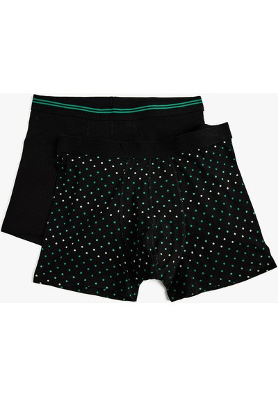 Koton 2'Li Boxer Seti Puantiyeli Siyah Desenli 3Slm90043Mk 3Slm90043Mk25G