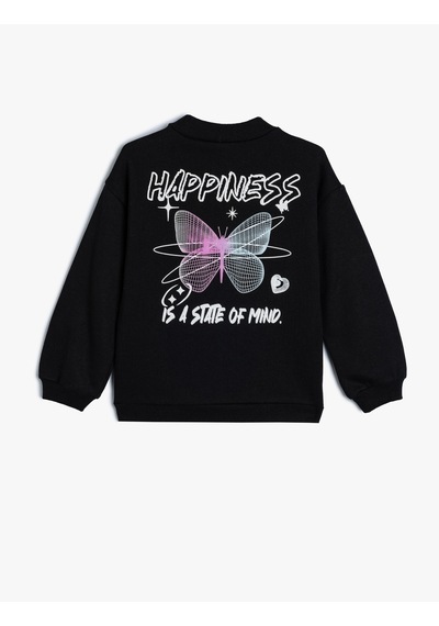 Koton Sweatshirt Kelebek Baskılı Bisiklet Yaka Uzun Kollu Şardonlu Siyah 5wkg10272ak Siyah Koton Sweatshirt Kelebek Baskılı Bisiklet Yaka Uzun Kollu Şardonlu Siyah 5wkg10272ak Siyah