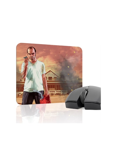 Gta 5 Kaymaz Dikişli Kauçuk Oyuncu Mousepad V3 - 22x18 Gaming Mouse Pad Fare Altlığı