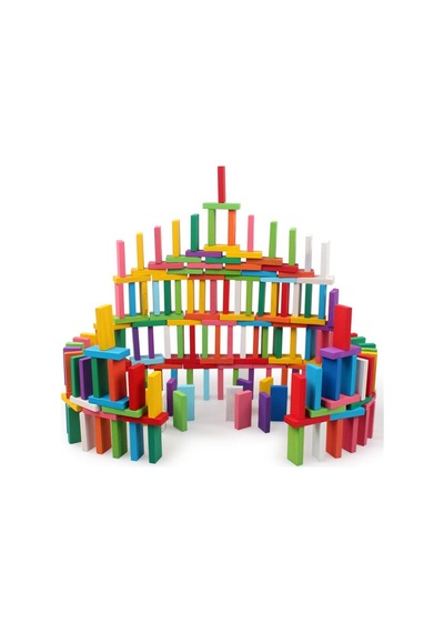 200 Parça Ahşap Domino Renkli