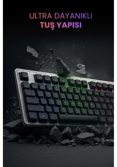 Kablolu Işıklı Gaming Standart Türkçe Q Klavye Ve Mouse Seti Renkli