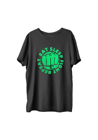 Top Glory Eatsleep Baskılı Penye Boks Sporcu T-Shirt (532149973)