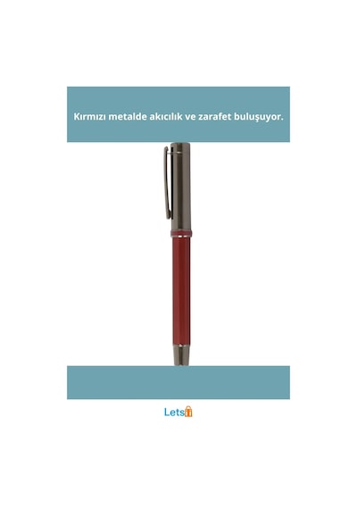 Şık Kırmızı Metal Roller Kalem Profesyonel Tasarım Çok Renkli