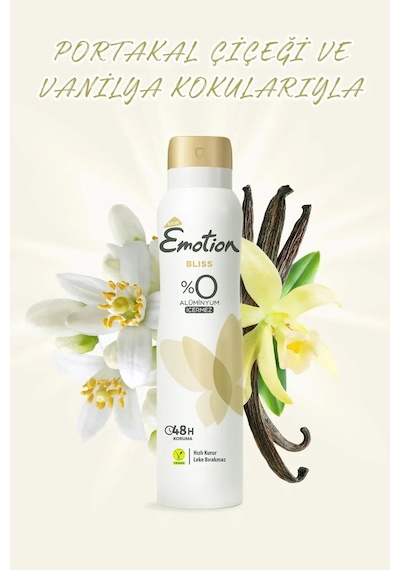 Emotion Bliss Kadın Vegan Deodorant 150 Ml Hızlı Kurur, Leke Bırakmaz Diğer