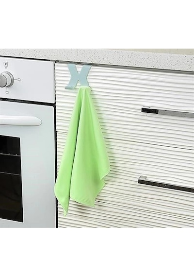 Mutfak Banyo Dolap Kapağına Takılan Meta Havlu Askılığı Aparatı Yeşil