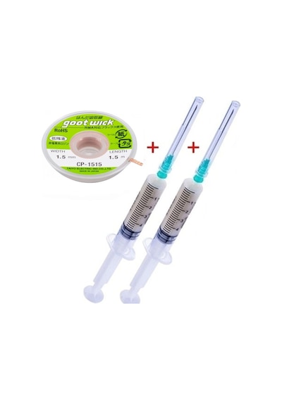 Goot Wick Cp-2015 Örgülü Lehim Sökme Teli 1,5 Mm X 1,5 Mt Fluk Lehim Toplama Set04