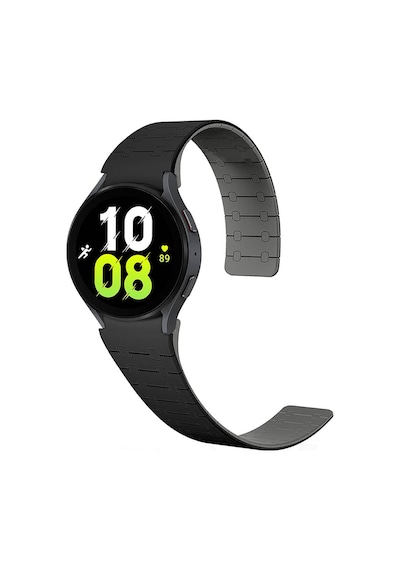 Galaxy   Uyumlu  Watch 5 40mm Zore Krd-111 20mm Çizgili Desenli Silikon Kordon-siyah