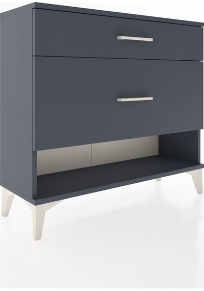 Arges Şifonyer 2 Çekmeceli 88x30x80 Antrasit-antrasit Antrasit