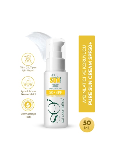 Soi Cosmetics Su Bazlı Yağlandırmayan Yüksek Koruyucu Leke Karşıtı Güneş Kremi SPF50+ 50 ML