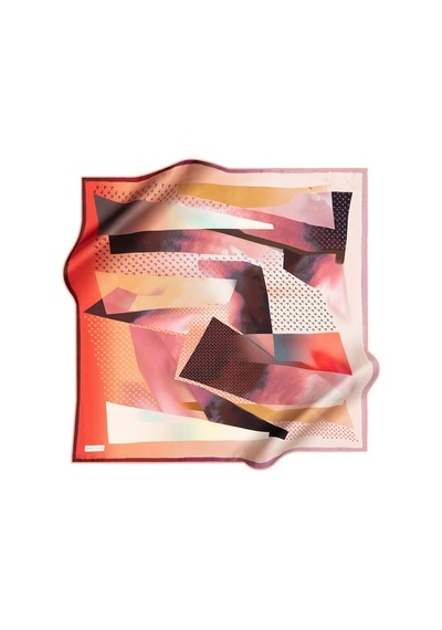 Pierre Cardin Crepe Saten Eşarp Geometrik Desenli Geometrik Desenli