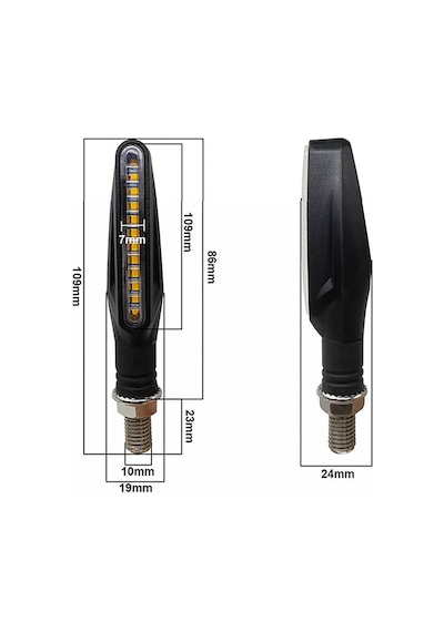 Techmaster Zxd-04 12V Su Geçirmez Motosiklet Led Çakarlı Sinyal Lambası
