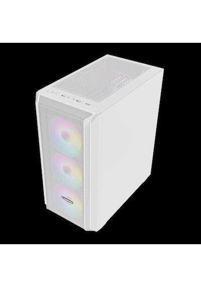 Rampage Beta Mesh 650w 80 Plus Standart 4 12cm Argb Fan Temperli Camlı Mid-t Beyaz Oyuncu Kasası