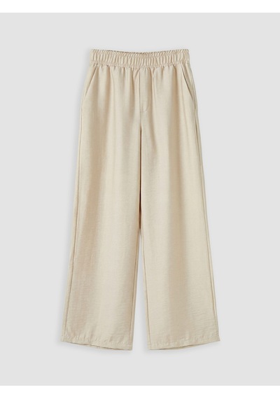 Lcw Comfort Bej Beli Lastikli Kadın Pantolon