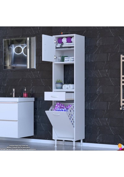 Eliusta Seris Sepetli Ve Çekmeceli Banyo Dolabı G:40 Cm Çok Amaçlı Beyaz Düzenleyici 40x173x32,5 Cm Dolap Beyaz Eliusta Seris Sepetli Ve Çekmeceli Banyo Dolabı G:40 Cm Çok Amaçlı Beyaz Düzenleyici 40x173x32,5 Cm Dolap Beyaz