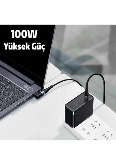 Baseus Zinc Manyetik Type-c To Dc Square Portu Lenovo Laptop Şarj Kablosu 100w 2m- 5775