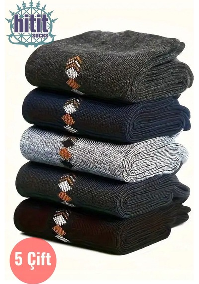 Hitit Socks Erkek 5 Çift Casual Sıkmayan Boğazlı Terletmez Kokusuz Soket Çorap Siyah - Beyaz - Gri