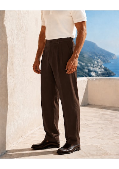 Danger Erkek Baggy Fit Pileli Kumaş Pantolon Kahverengi 0172dngr