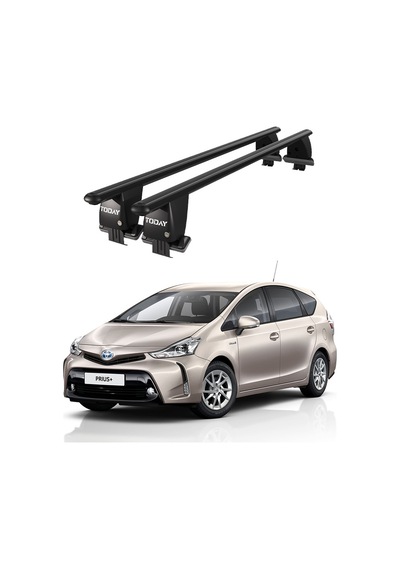 Royal Toyota Prius + / Prius V 2011 Ve Sonrası Uyumlu Siyah Kilitli Ara Atkı Port Bagaj Tavan Barı