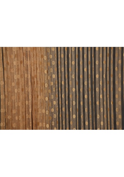 Küçük Puanlı Model Gold Renk Hazır Ip Perde 300x280 Cm