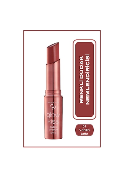 Golden Rose Glow Kiss Tinted Shea Yağı Hyaluronik Asit Ve Vitamin E İçeren Renkli Dudak Balmı 01 Vanilla Latte