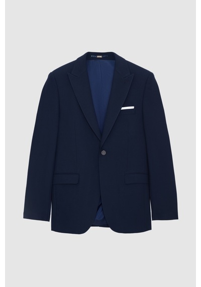 Twn Slim Fit Lacivert Armürlü Takim Elbise 4ef05kv28509m Lacivert