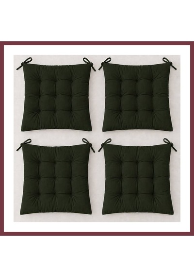 Storeşahin 4 Lü Kapitone Bağcıklı Sandalye Minderi 40 40 3 Cm Zeytin Yeşili 40 40 3 Cm 4 Adet Shn0720 Yeşil