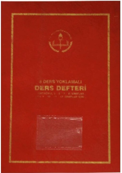 Ders Defteri 8 Ders Yoklamalı Kırmızı Plastik Kapak Kırmızı
