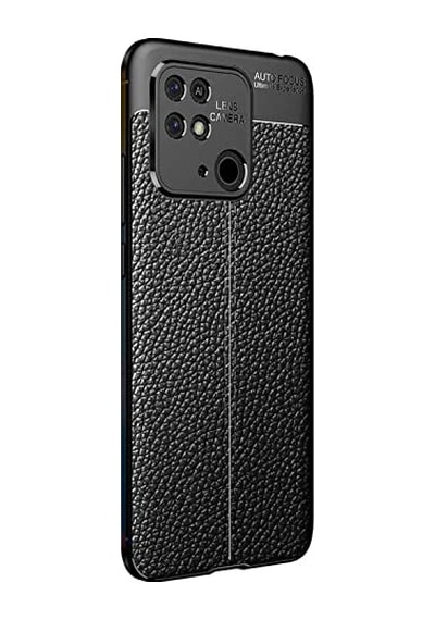 Ayrex Xiaomi Poco C40 İçin Kılıf Deri Dokulu Silikon Siyah Poco C40 İle Uyumlu Kılıf - Siyah Diğer