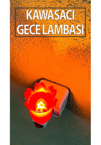 Nostaljik Gece Lambası Kendinden Fişli Çıt Çıt Anahtarlı 7 Watt Ampullü Çiçek Model Kırmızı