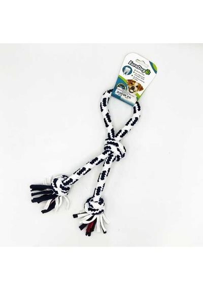 Semeglbl Eurodog Diş İpi Halka Üç Düğüm Siyah Beyaz 30 Cm