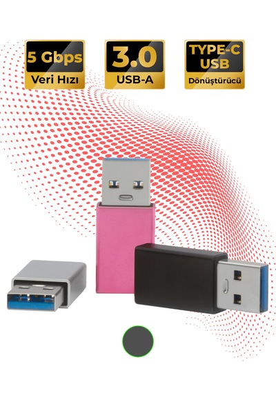 Type-c To Usb-a 3.0 Dönüştürücü Yüksek Hızlı Veri Aktarımı Siyah