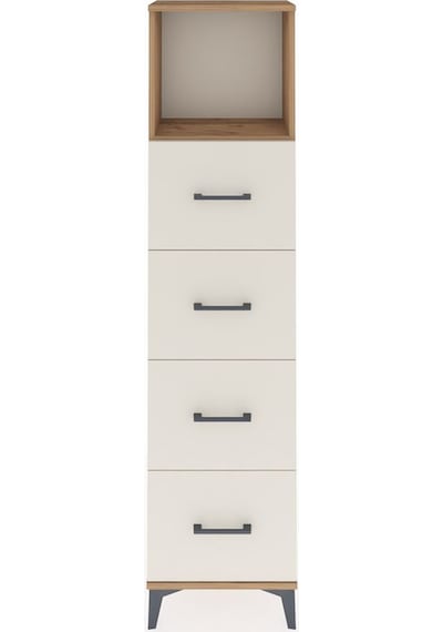 Arges Dolap Tek Raflı 4 Çekmeceli 44x30x182 Çam-aytaşı Çam