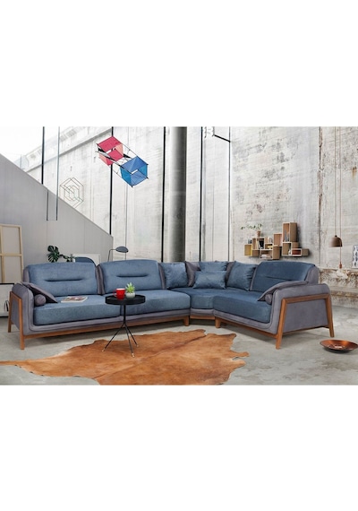Paris Köşe Koltuk Takımı Mavi Mavi
