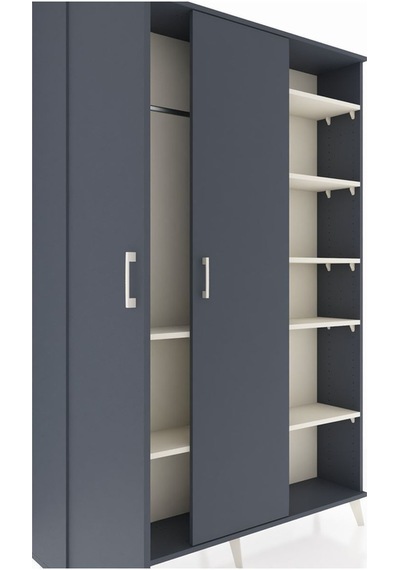 Arges Dolap 7 Raflı 2 Kapaklı Tek Askılı 132x30x195 Antrasit-antrasit/aytaşı Antrasıt/aytası Arges Dolap 7 Raflı 2 Kapaklı Tek Askılı 132x30x195 Antrasit-antrasit/aytaşı Antrasıt/aytası