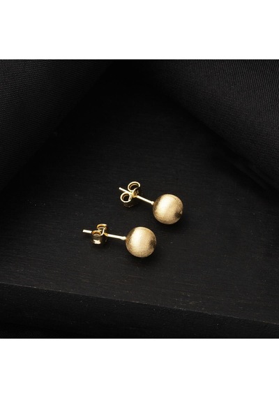 Bilezikci Mat 14 Ayar Altın Top Küpe 7 Mm. Kpads14k29575