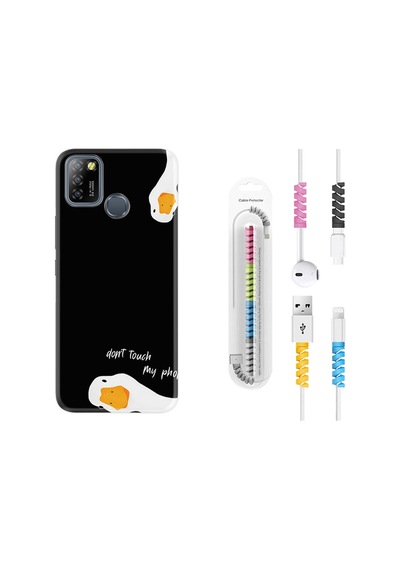 Infinix Smart 5 Kılıf Kablo Koruyuculu Dont Touch Duck 1655