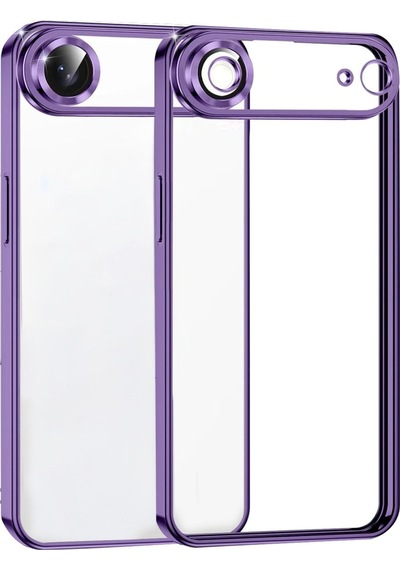 Apple iPhone Uyumlu  17 Air Uyumlu Lensli Silikon - Mor