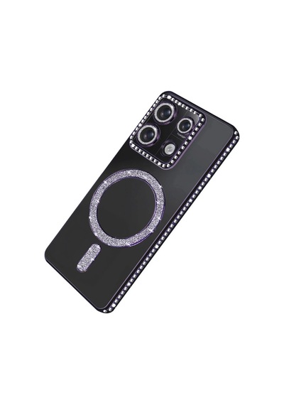 Xiaomi Redmi 13c Uyumlu Joke Simli Magneticsafe Kılıf - Derin Mor